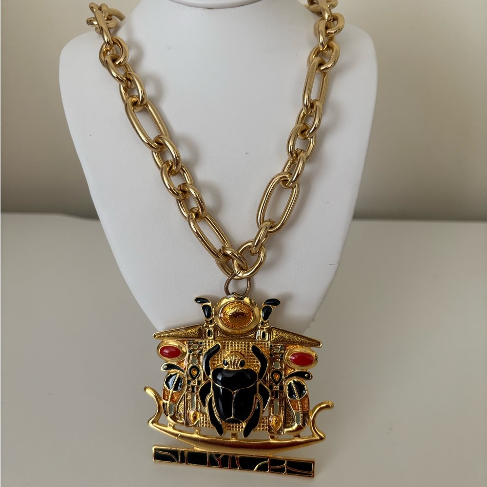Egyptian scarab necklace